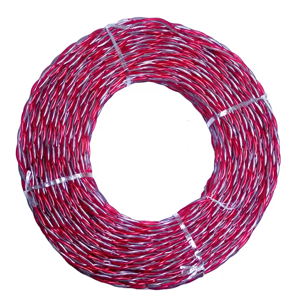 Super GEC Transparent Flexible Twisted 2 Core 14/76 Aluminium Electrical Wire - 73 Meter (Red & White)