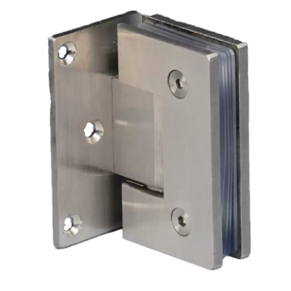 Ebco BSF1L-90WG-S SS 304 Wall to Glass 90° L Type Shower Hinge- Brushed Steel Finish 