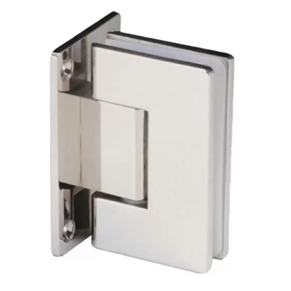 Ebco BSF1T-90WG-S SS 304 Wall to Glass 90° T Type Shower Hinge- Brushed Steel Finish 