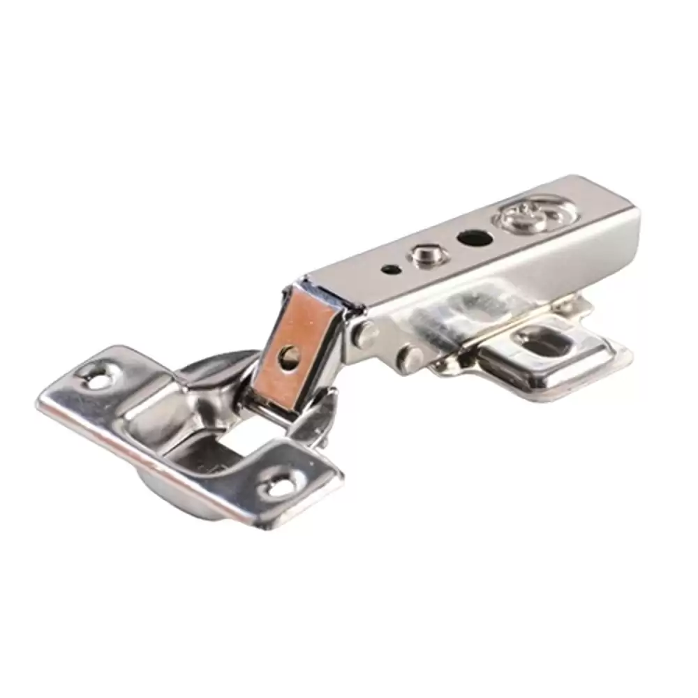 Ebco E-HS2-SS-M1 Half Overlay 8 Crank Slip-On Concealed Hinge With 4 Hole Mounting Plate- Stainless Steel 304