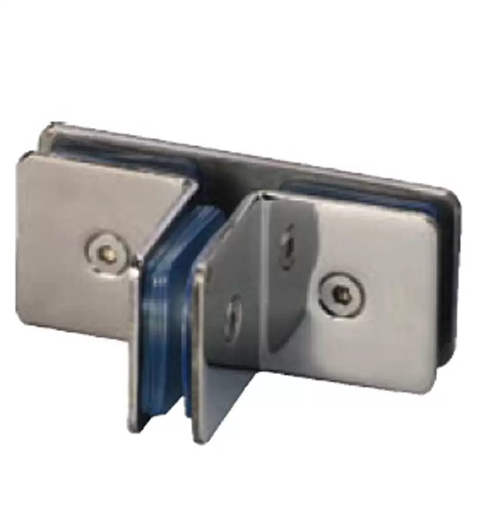 Ebco GC1-3WD-P SS 304 Glass to Glass 3 Way Connector For Glass Door- Polished Steel Finish 