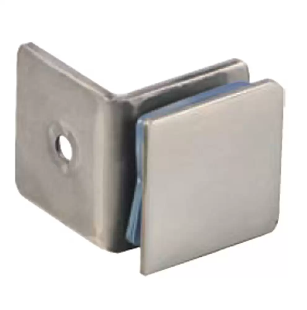 Ebco GC1-90S-S SS 304 Wall to Glass Connector For Glass Door- Brushed Steel Finish 