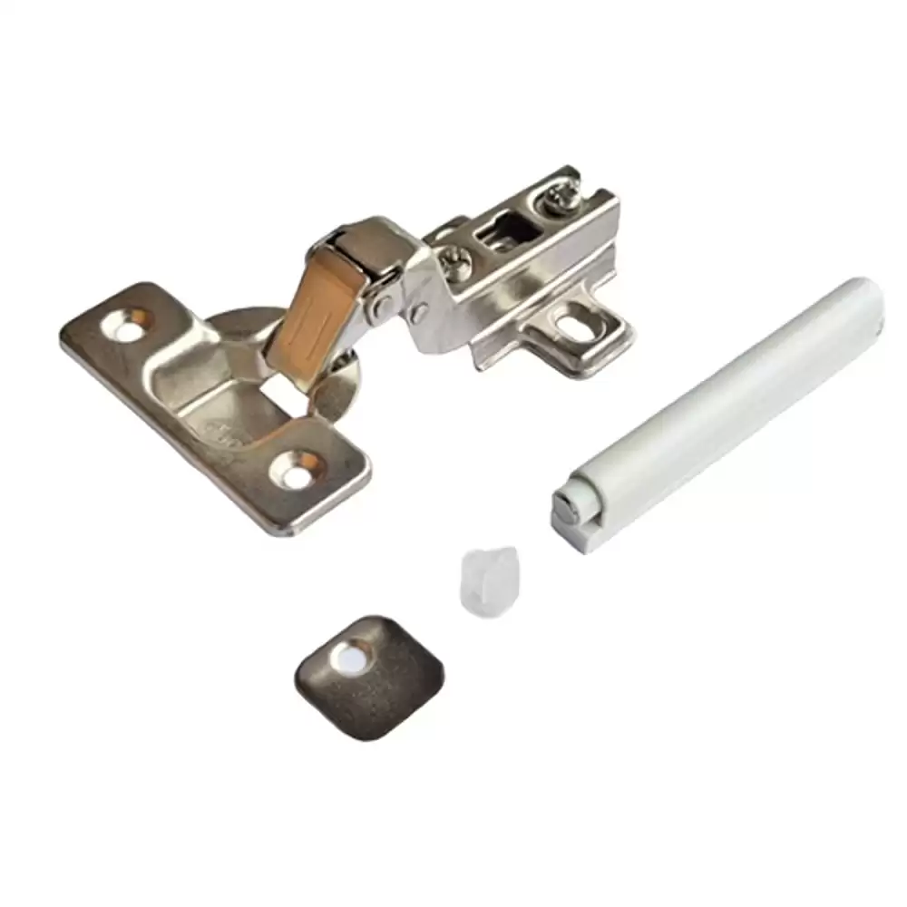 Ebco HPO1-POM Full Overlay Push To Open Concealed Hinge With 0 Crank- Nickel Plated