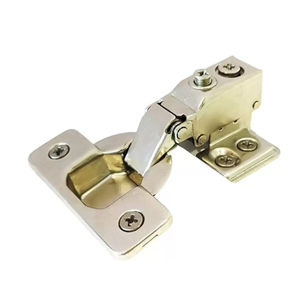 Ebco HSA1M1-SC Full Overlay 0 Crank Soft Close Short Arm Concealed Hinge With 4 Hole Mounting Plate- Nickel Plated