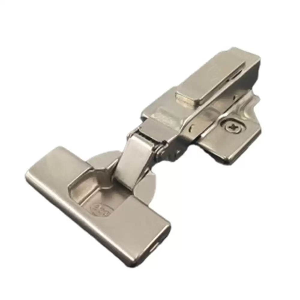 Ebco HTD2-15-35-3D-SC Half Overlay 8 Crank Soft Close Thick Door Concealed Hinge With 3D Mounting Plate- Nickel Plated