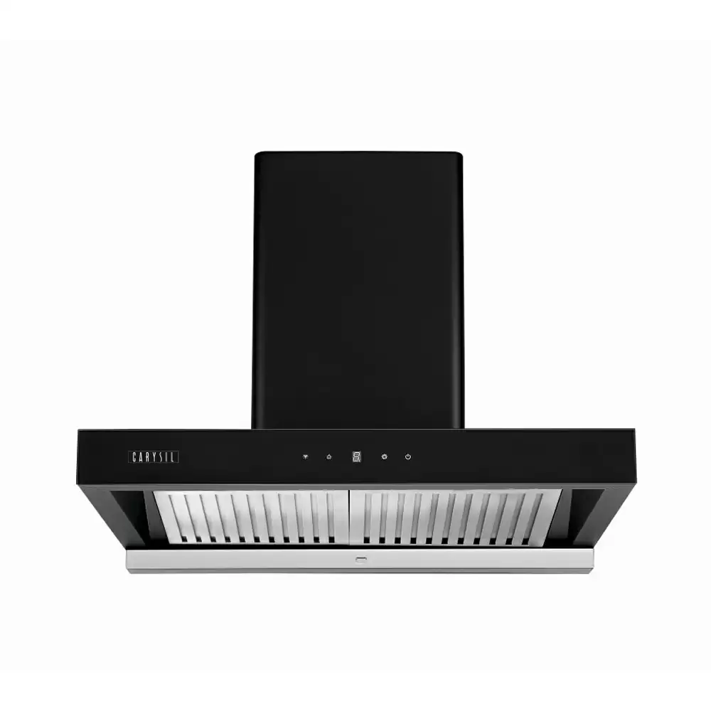 Carysil Mint 90 Auto Clean Baffle Filter Hood Wall Mounted Kitchen Chimney, Suction Capacity 1350 m³/hr - Black  (1 Year Warranty)