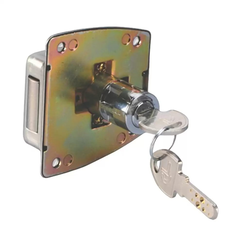 Ebco P-SRC-25D Securite 25 mm Cupboard Lock With Dimple Keys- Brushed Steel Finish