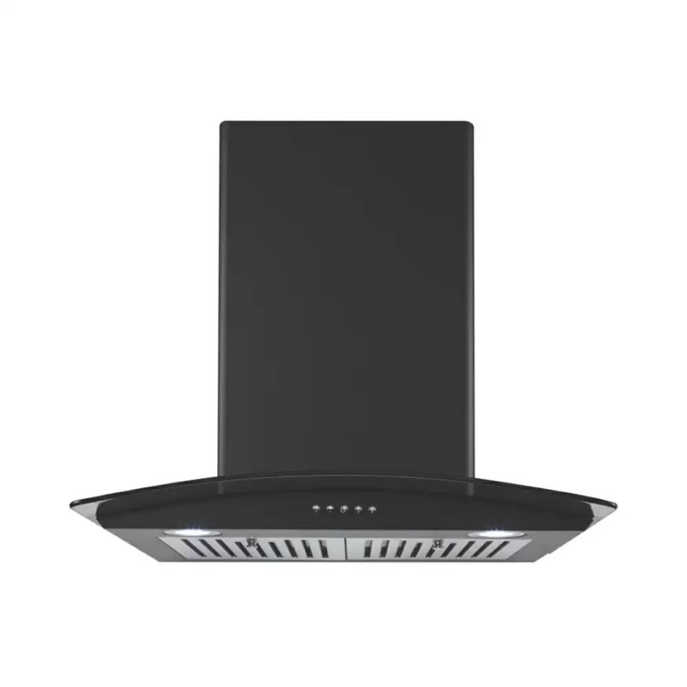 Carysil Rock 90 cm Baffle Filter Curved Glass Wall Mounted Kitchen Chimney, Suction Capacity 1150 m³/hr - Black  (1 Year Warranty)