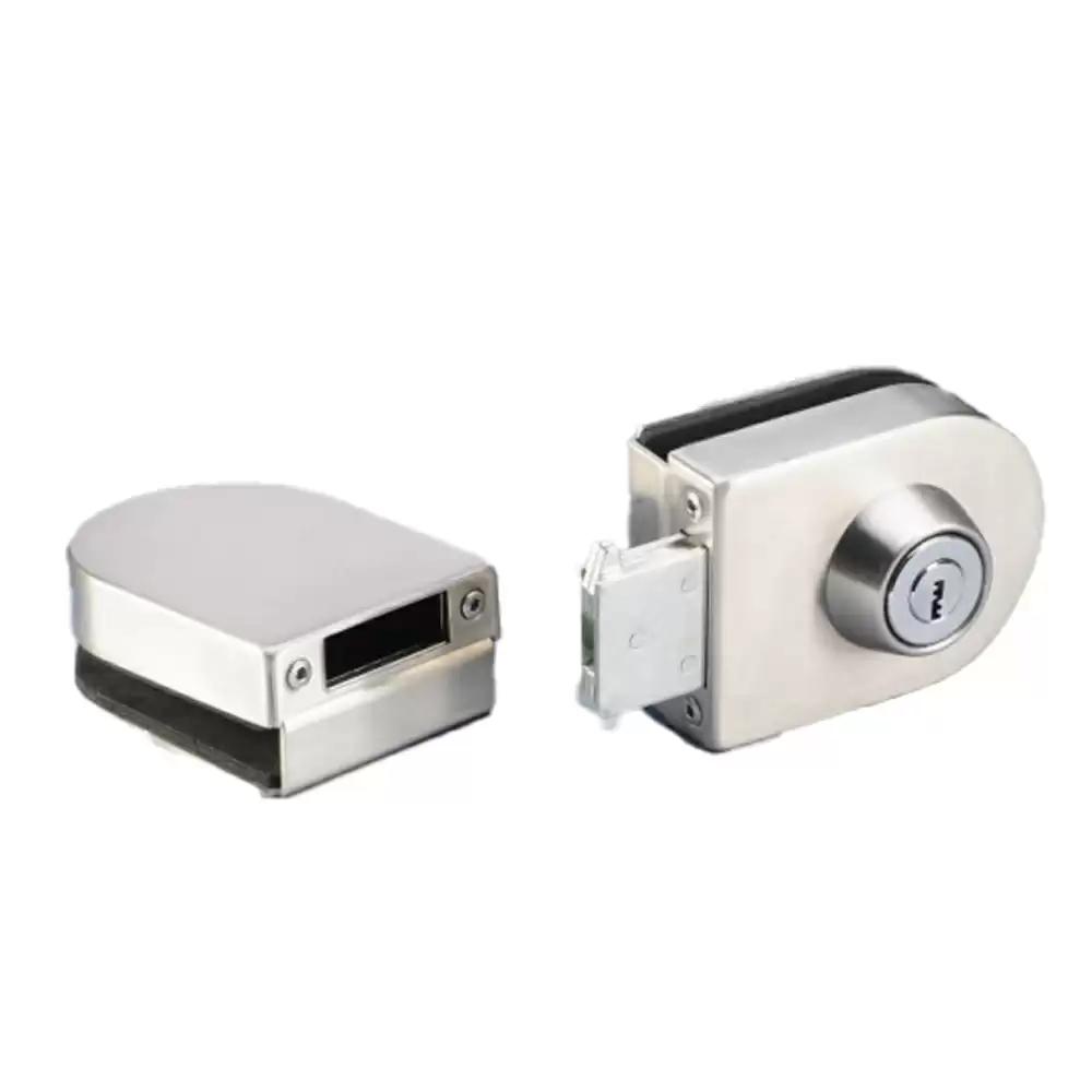 Ebco SGDL1-GW Glass to Wood SS304 Glass Door Lock- Brushed Steel Finish