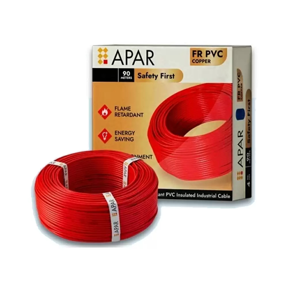 Apar Anushakti 1 Sq mm FR PVC Copper Electric Wire - 90 Meter (Red)