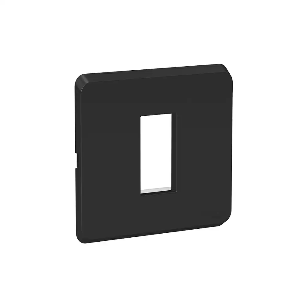 Schneider Electric Clipsal X 1 Module Cover Plate With Fixing Frame - Charcoal Black