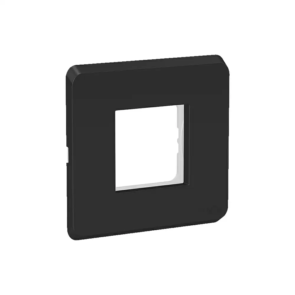 Schneider Electric Clipsal X 2 Module Cover Plate With Fixing Frame - Charcoal Black