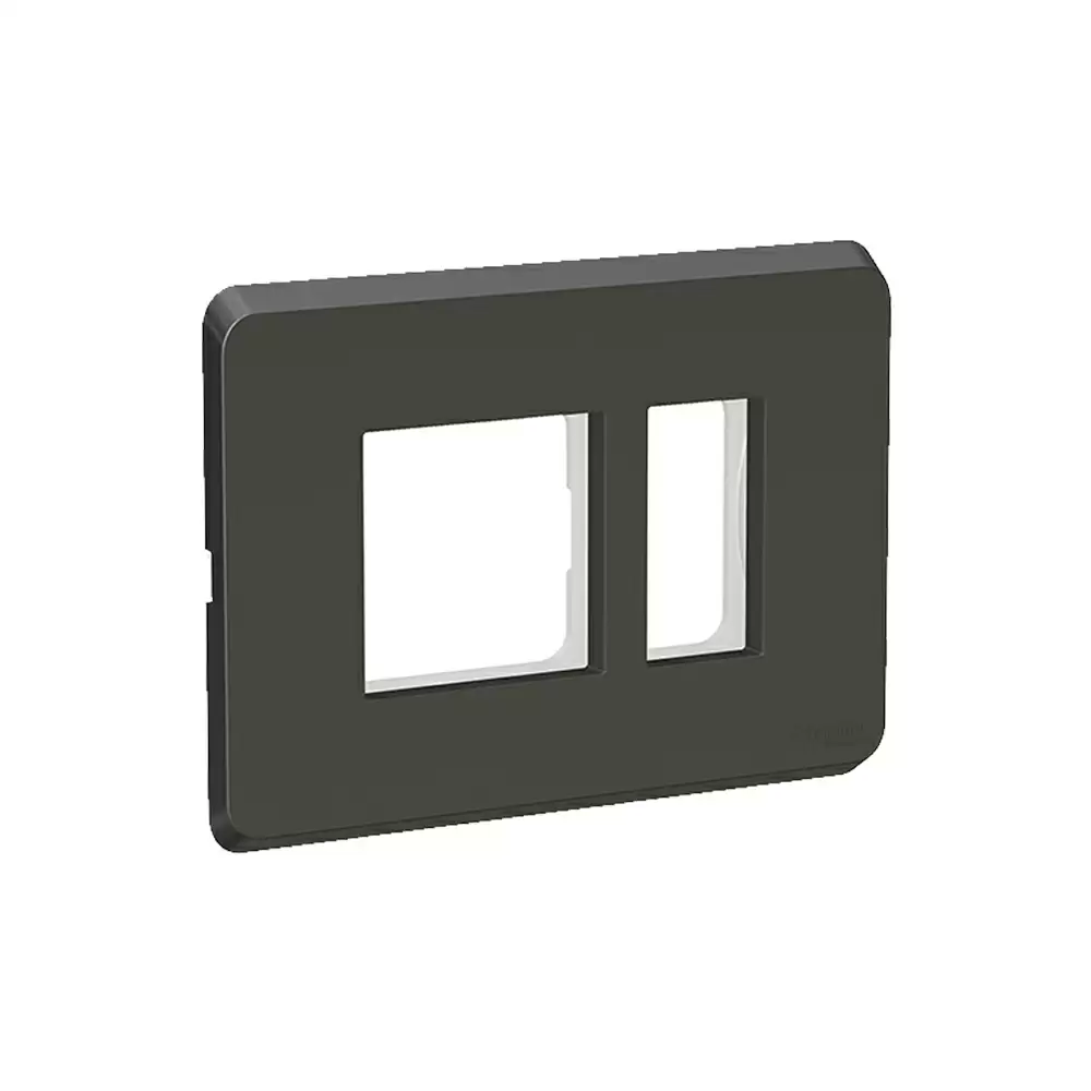 Schneider Electric Clipsal X 3 Module Cover Plate With Fixing Frame - Coke Grey