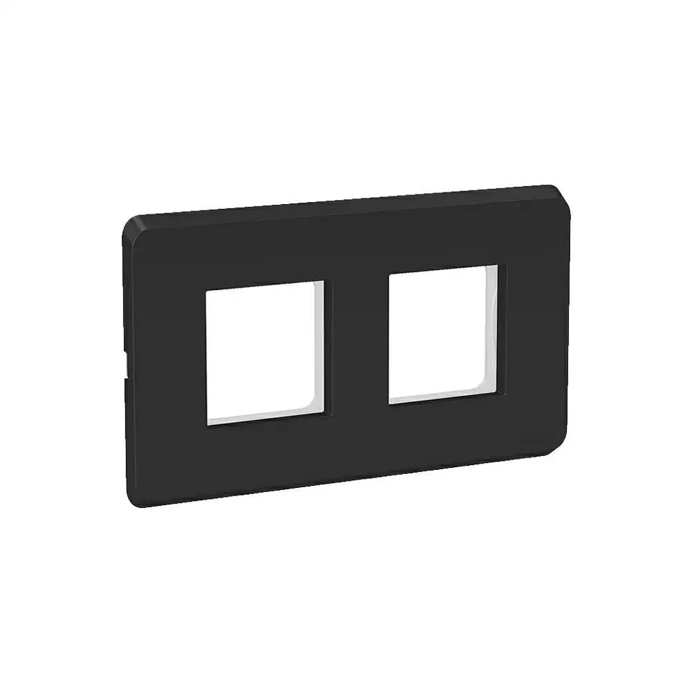 Schneider Electric Clipsal X 4 Module Cover Plate With Fixing Frame - Charcoal Black