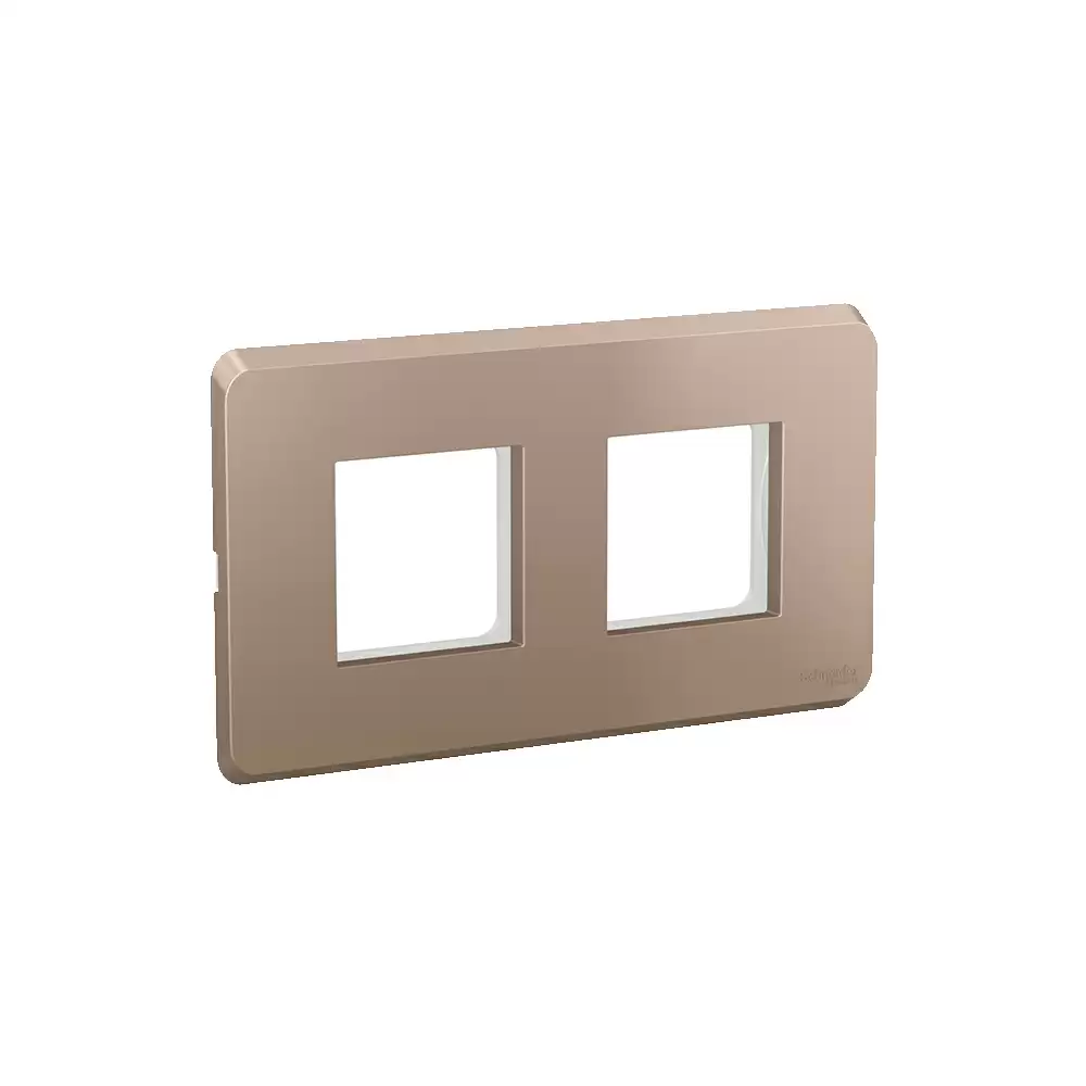 Schneider Electric Clipsal X 4 Module Cover Plate With Fixing Frame - Metallic Copper