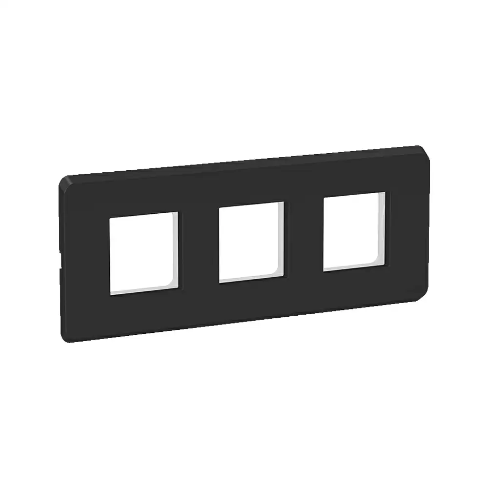 Schneider Electric Clipsal X 6 Module Cover Plate With Fixing Frame - Charcoal Black