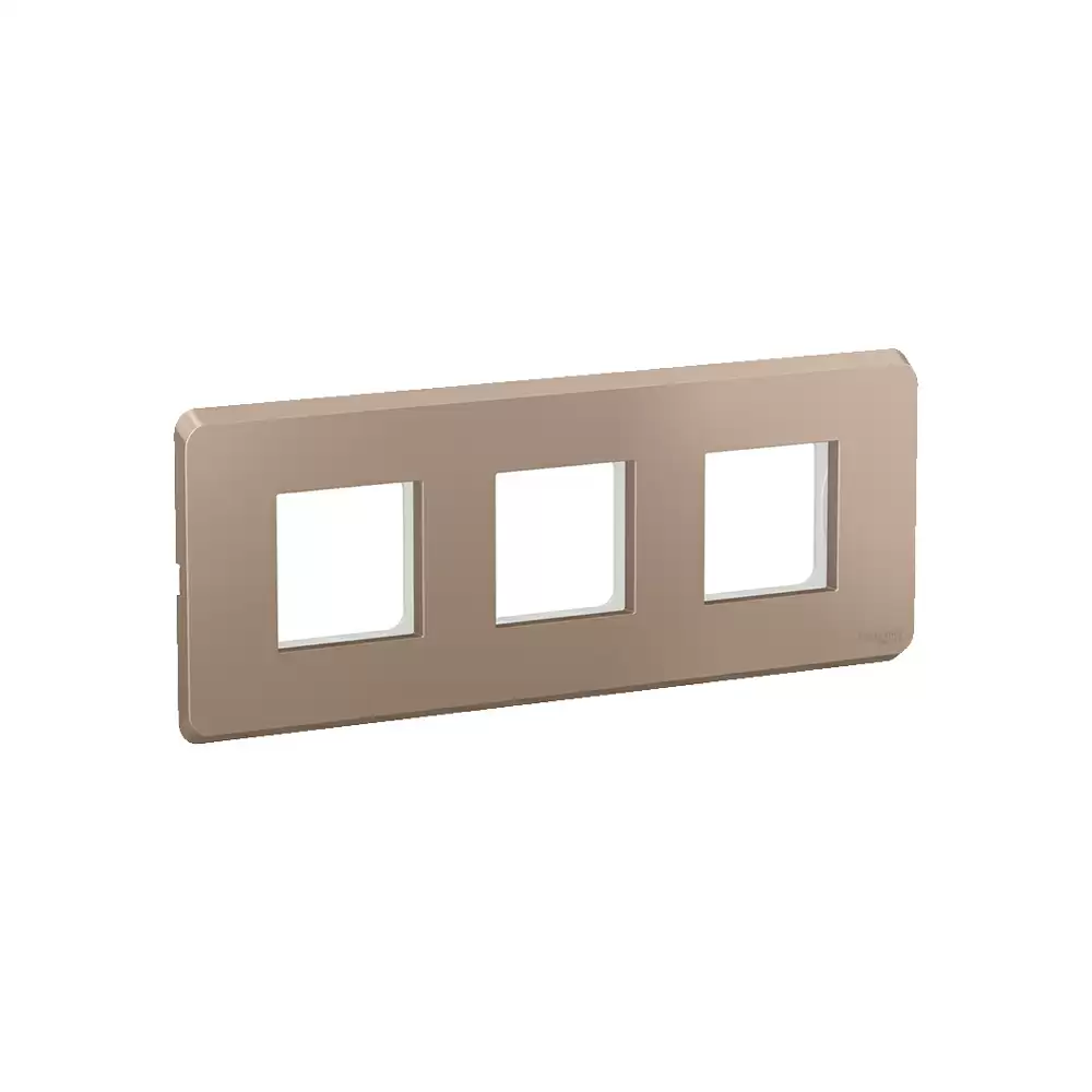 Schneider Electric Clipsal X 6 Module Cover Plate With Fixing Frame - Metallic Copper