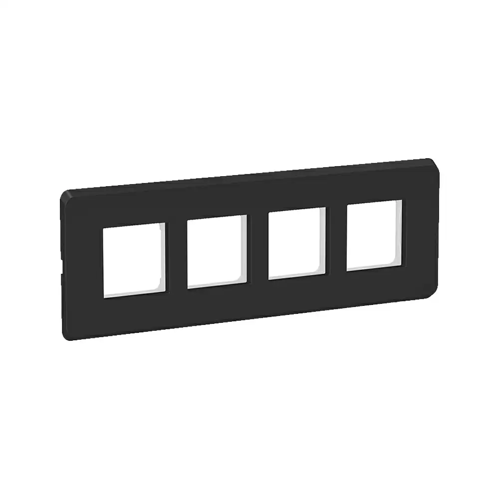 Schneider Electric Clipsal X 8 Module Horizontal Cover Plate With Fixing Frame - Charcoal Black