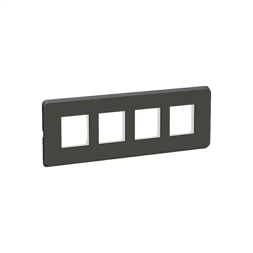 Schneider Electric Clipsal X 8 Module Horizontal Cover Plate With Fixing Frame - Coke Grey