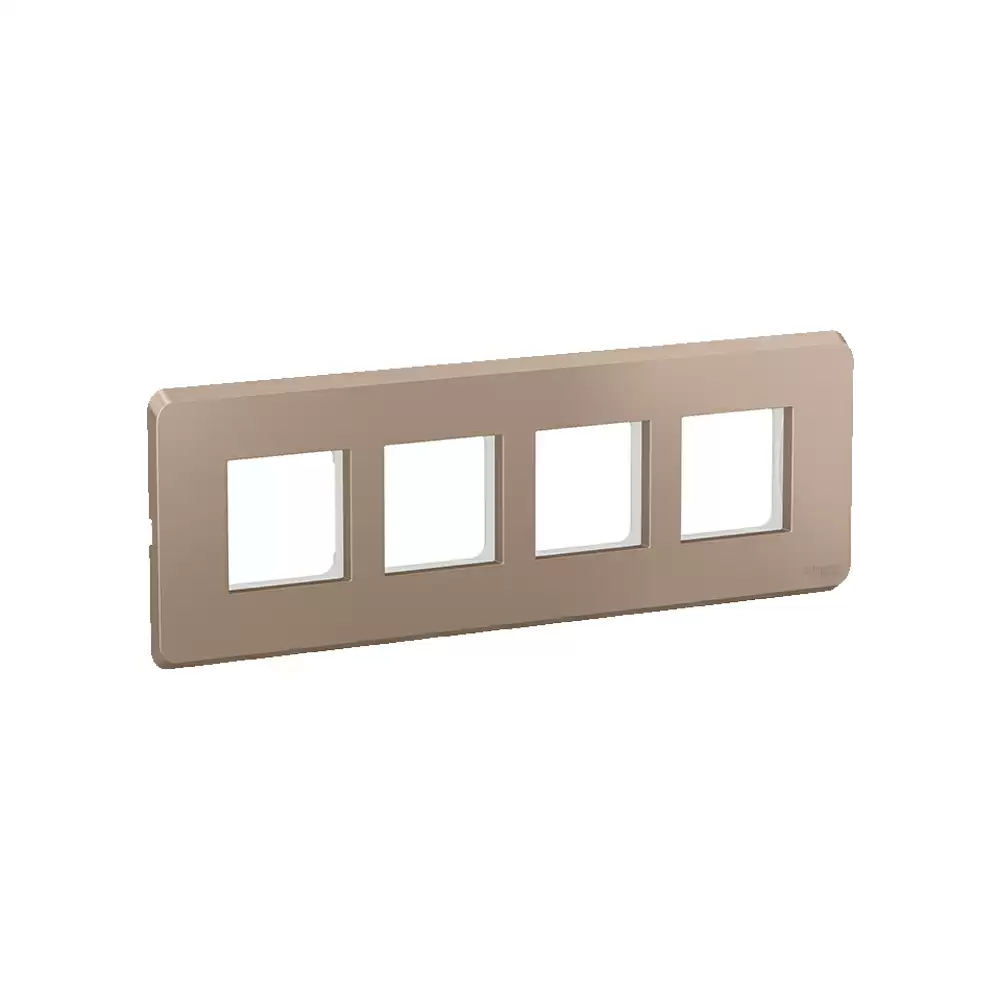 Schneider Electric Clipsal X 8 Module Horizontal Cover Plate With Fixing Frame - Metallic Copper