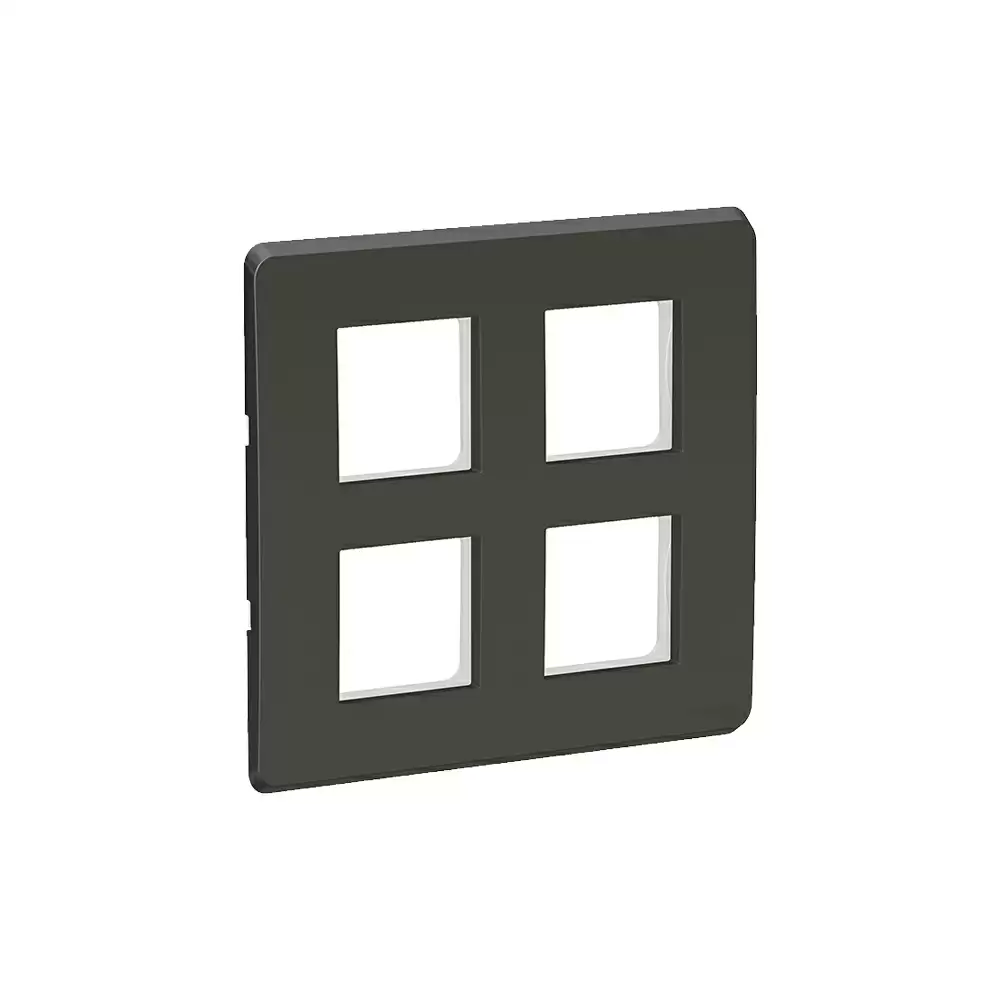 Schneider Electric Clipsal X 8 Module Square Cover Plate With Fixing Frame - Coke Grey