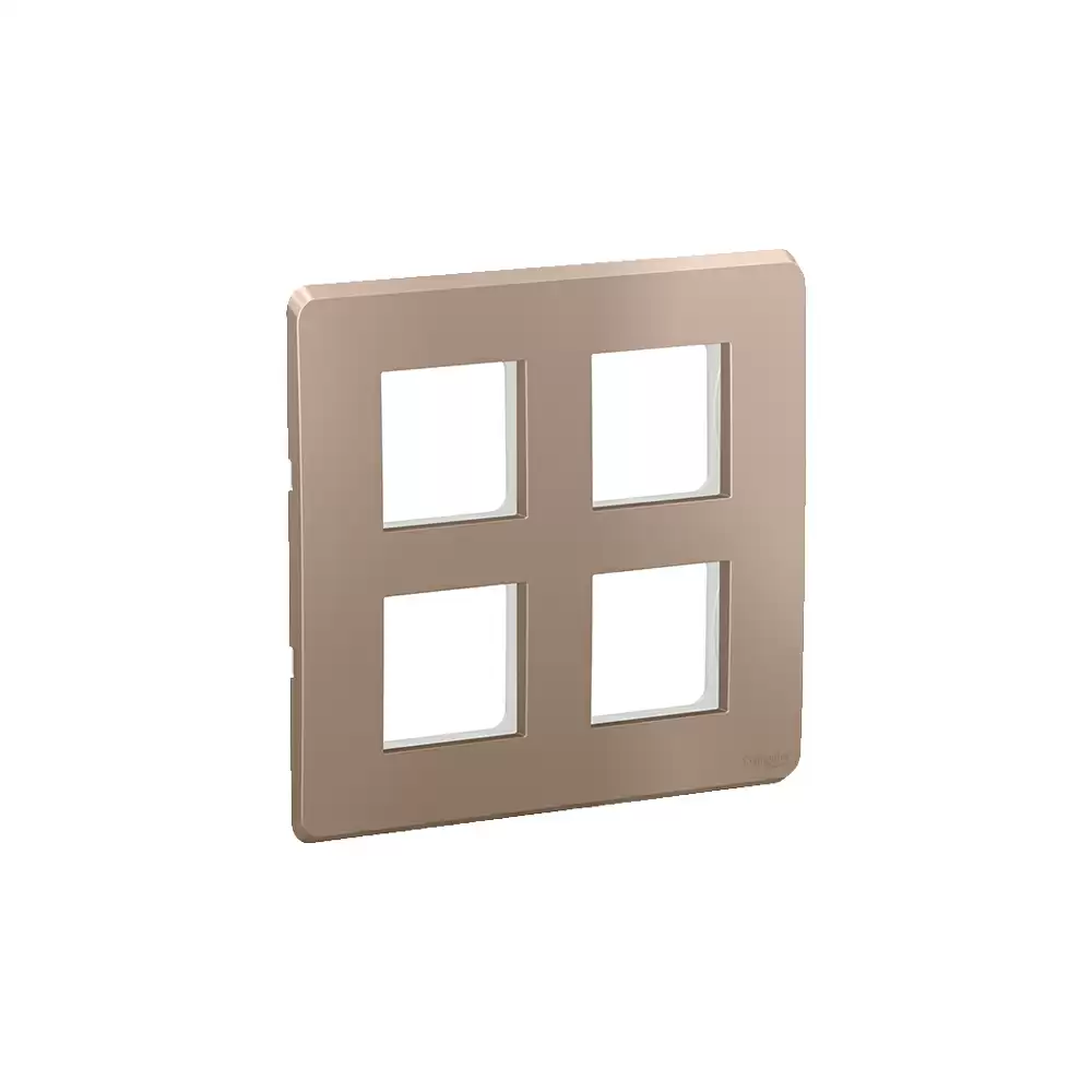 Schneider Electric Clipsal X 8 Module Square Cover Plate With Fixing Frame - Metallic Copper