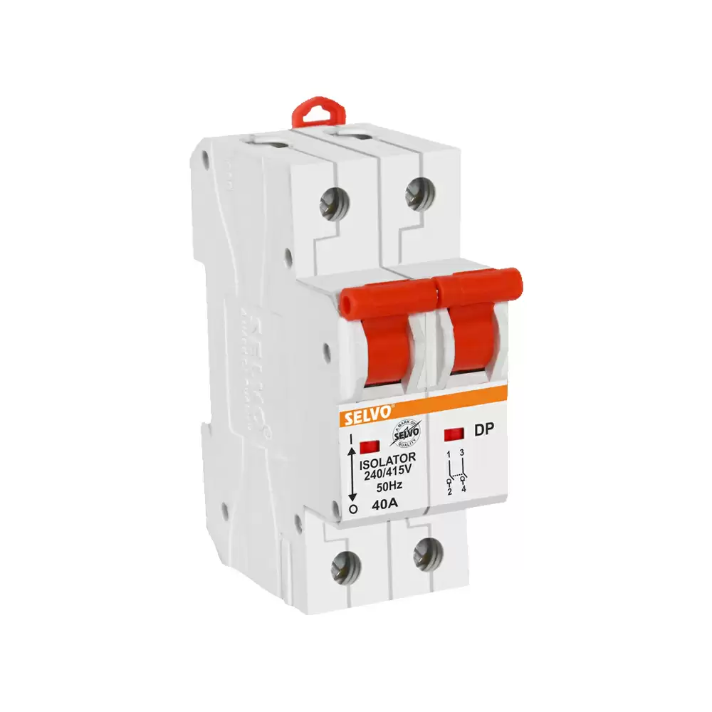 Selvo 40 Amp Double Pole MCB Isolator, GSELISO13001 - White