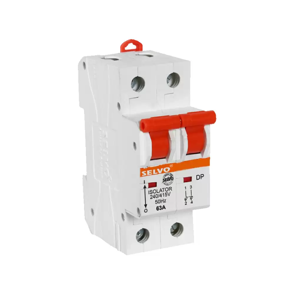 Selvo 63 Amp Double Pole MCB Isolator, GSELISO13002 - White