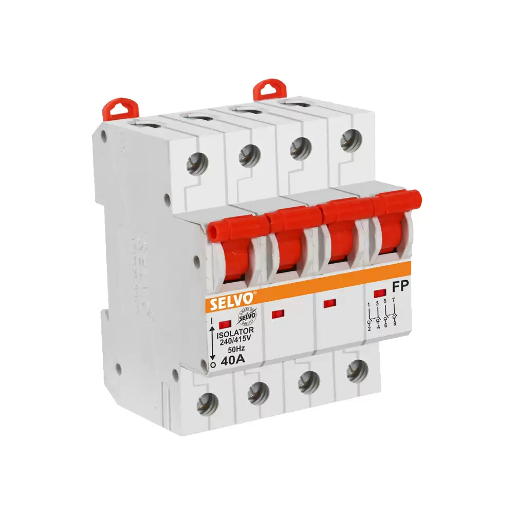 Selvo 40 Amp Four Pole MCB Isolator, GSELISO13007 - White