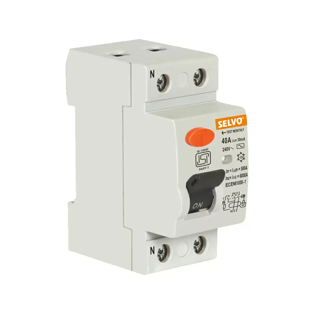 Selvo 40 Amp Double Pole 30mA RCCB, GSELRCB13016 - White