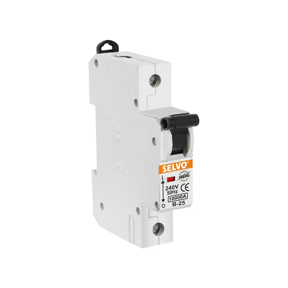 Selvo B-25 Amp Single Pole MCB, GSELSPB12081 - White