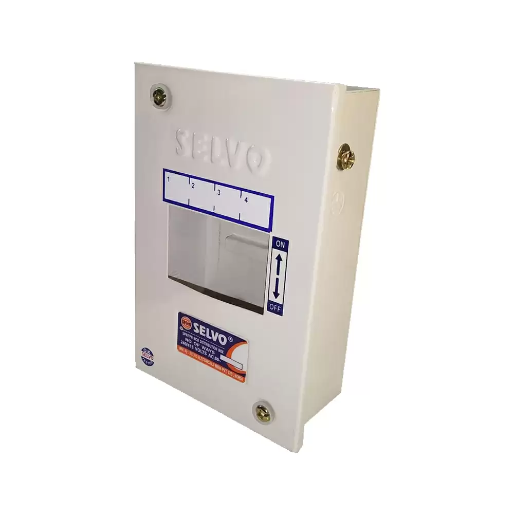 Selvo 4 Way Single Door Distribution Board (SPN), GSELSPN11016 - White