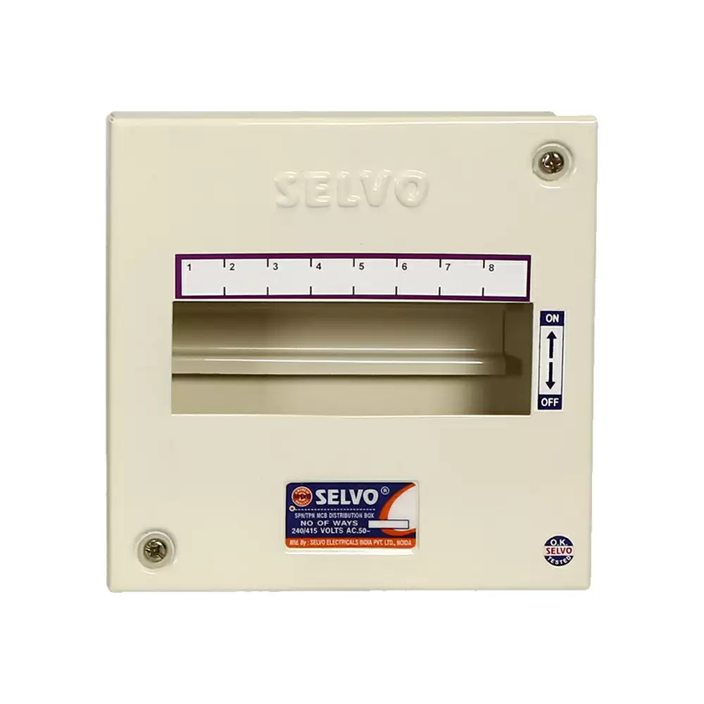 Selvo 8 Way Single Door Distribution Board (SPN), GSELSPN11018 - White