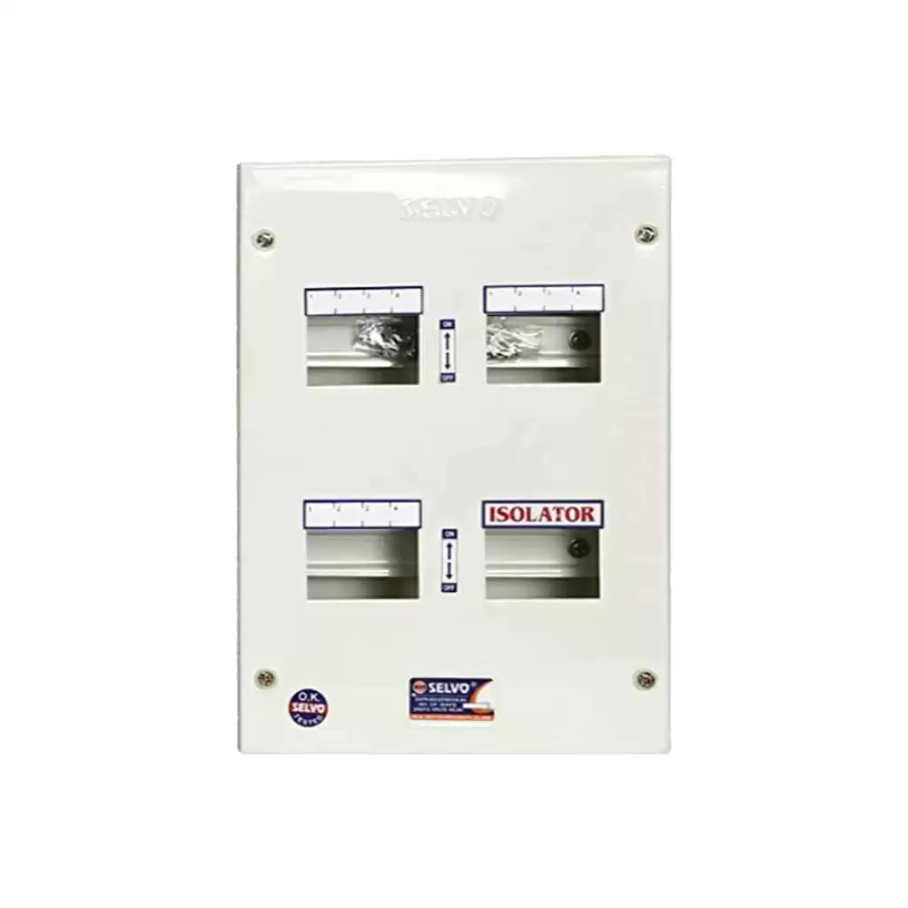 Selvo 4 Way Single Door Distribution Board (TPN), GSELTPN11022 - White