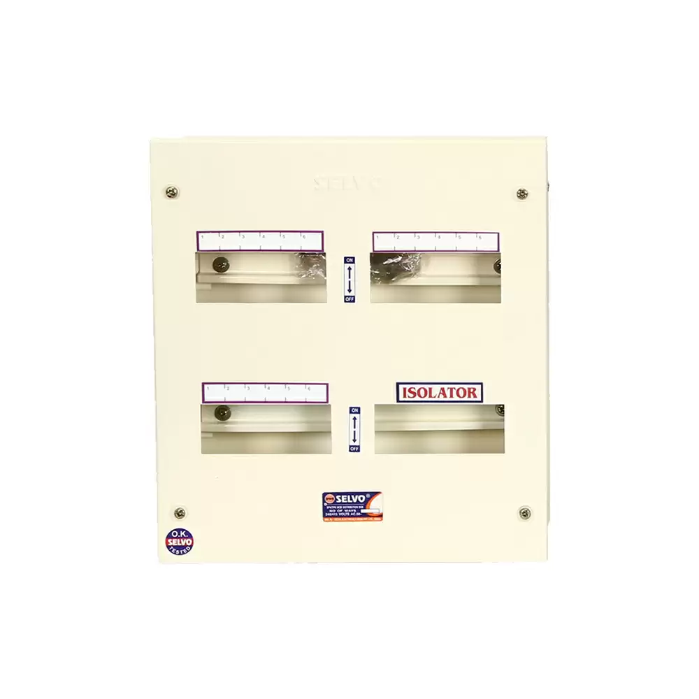 Selvo 6 Way Single Door Distribution Board (TPN), GSELTPN11023 - White