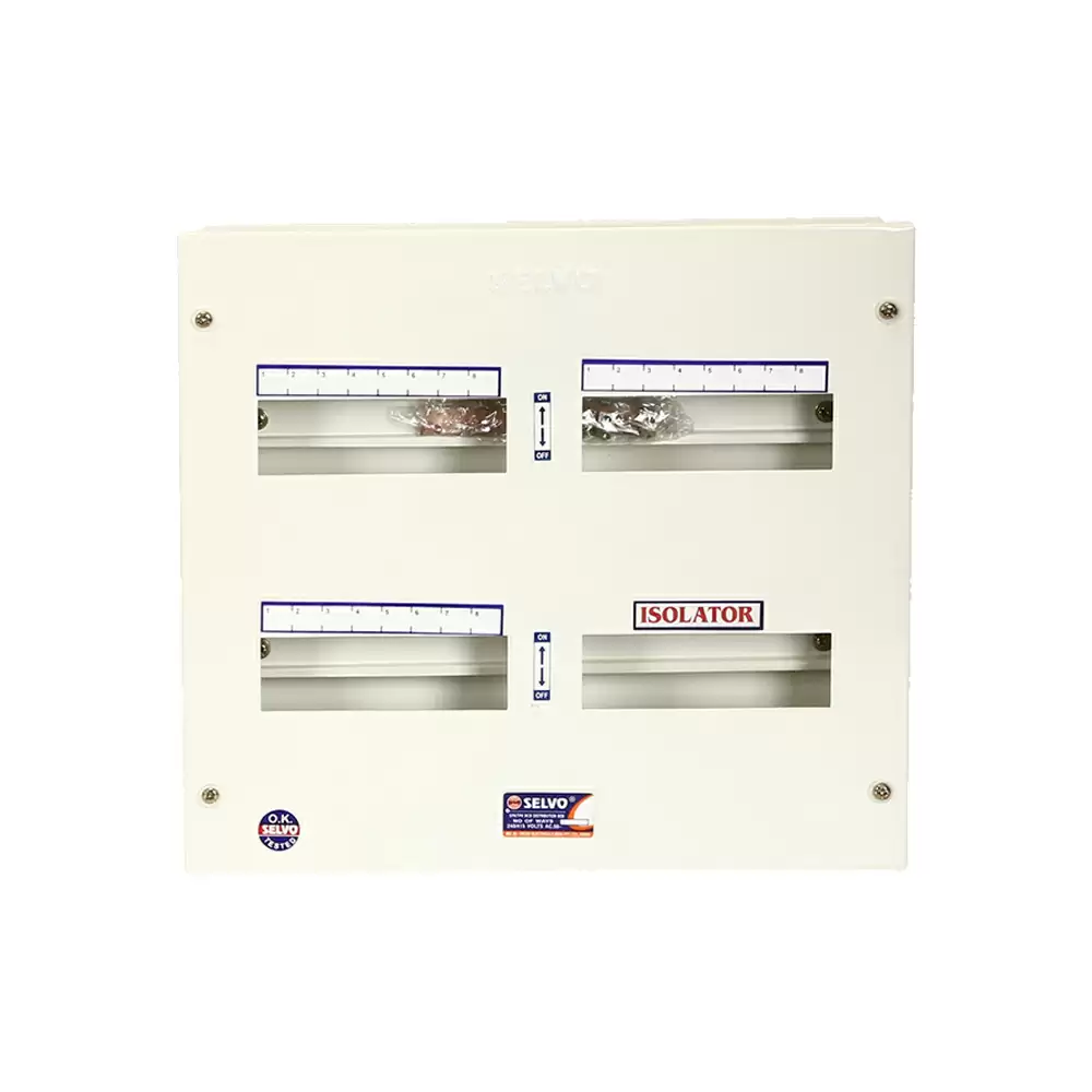 Selvo 8 Way Single Door Distribution Board (TPN), GSELTPN11024 - White