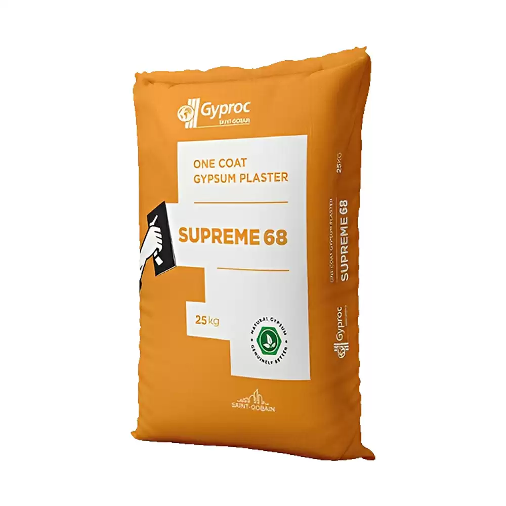 Gyproc Saint Gobain Supreme 68 One Coat Gypsum Plaster - 25 Kg