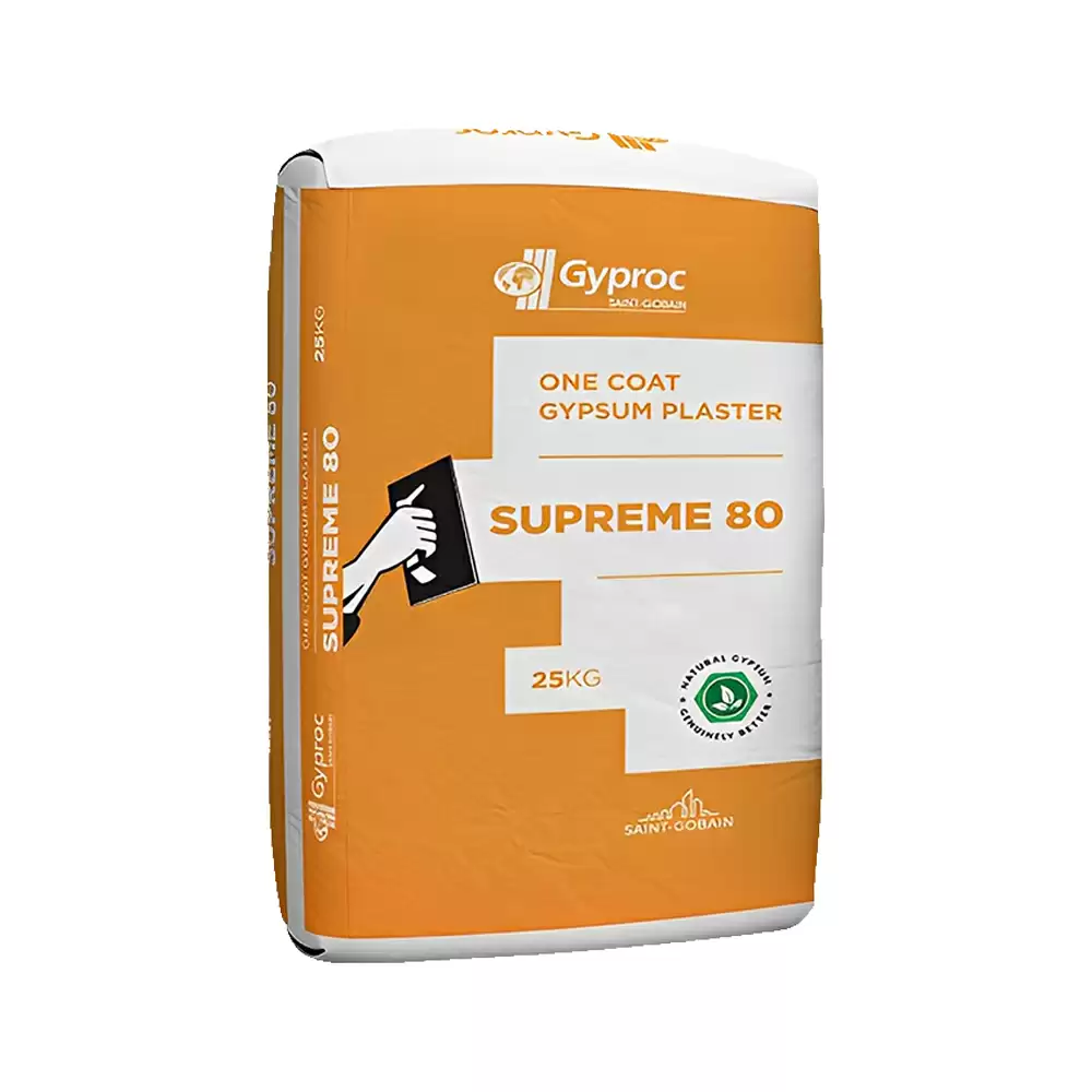 Gyproc Saint Gobain Supreme 80 One Coat Gypsum Plaster - 25 Kg