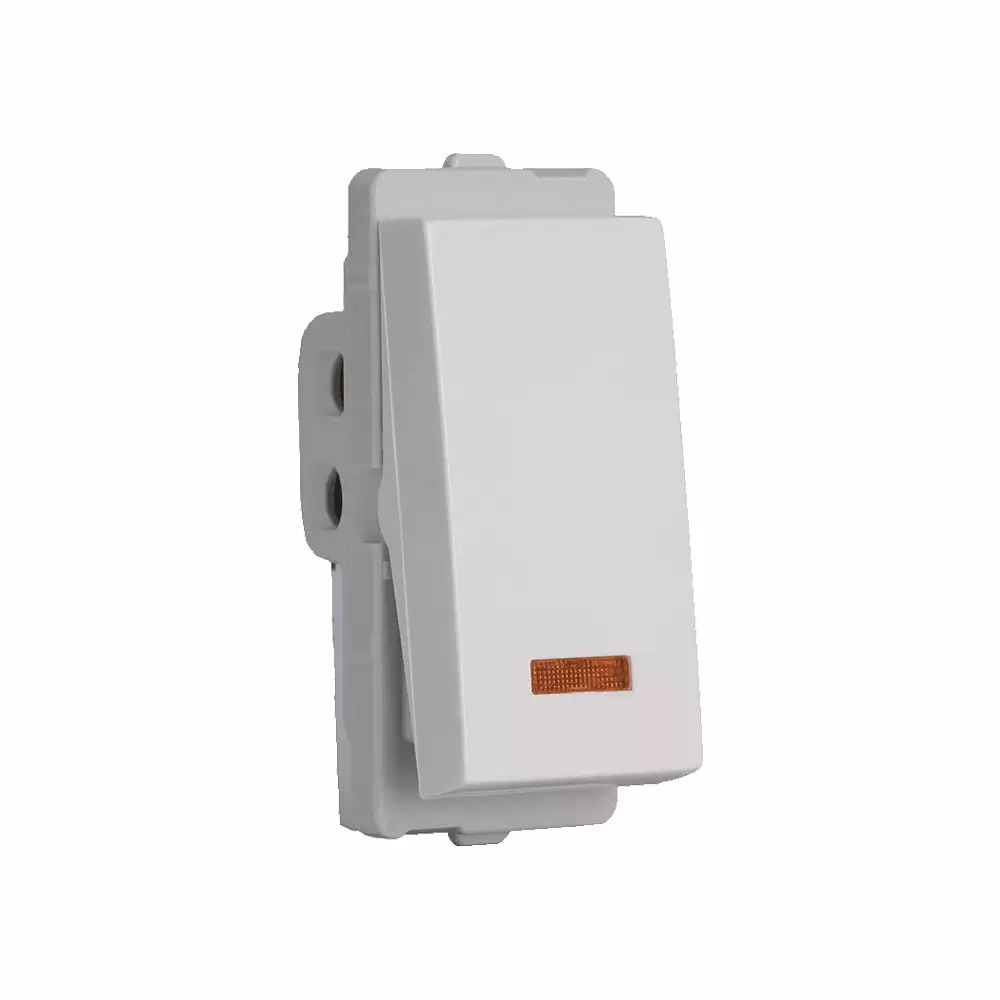 Schneider Electric Livia 10 Amp 1 Module Flush Mounted 1 Way Switch With Indicator - White