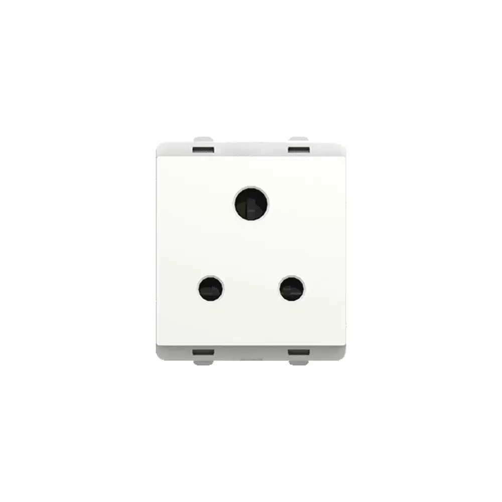 Schneider Electric Livia 6 Amp 3 Pin Socket-Outlet With Shutter - White