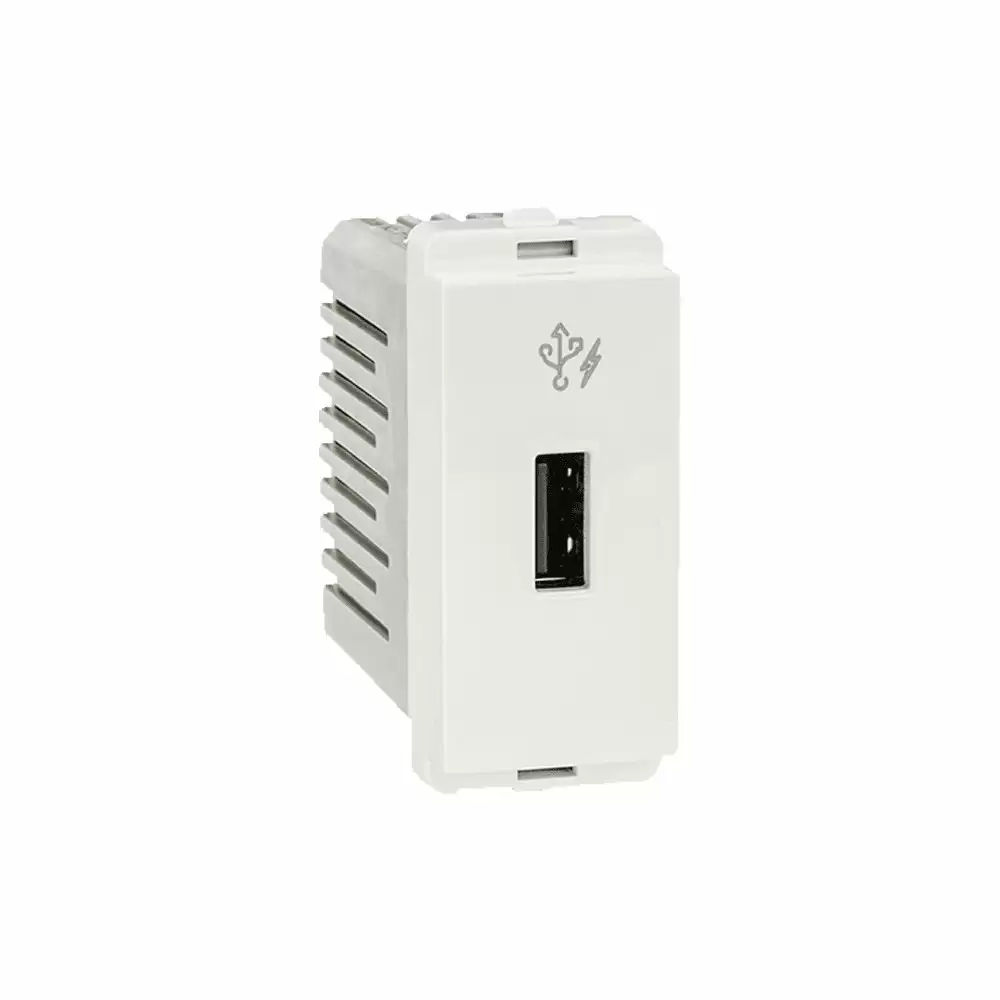 Schneider Electric Livia 2.1 Amp 1 Module 220-240V USB Charger - White