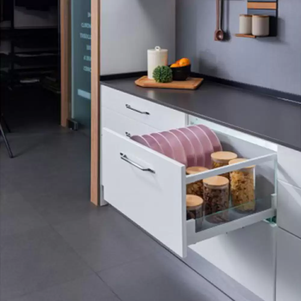 Livsmart PMDS2G-50-S2 120 mm Pro-Motion Slim 2 Drawer System With Glass 50 Kg Weight Capacity- Anthracite Finish