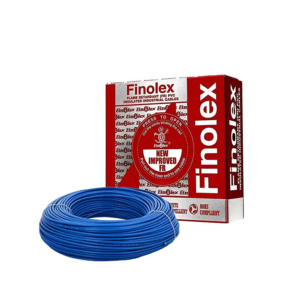 Finolex 4 Sq. mm Single Core Unsheathed FR PVC Insulated Electric Wire, 100 Meter - Blue