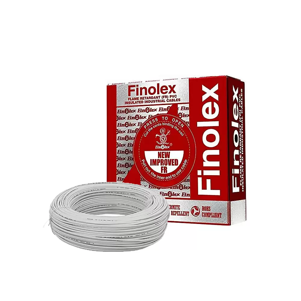 Finolex 0.75 Sq. mm Single Core Unsheathed FR PVC Insulated Electric Wire, 100 Meter - Grey