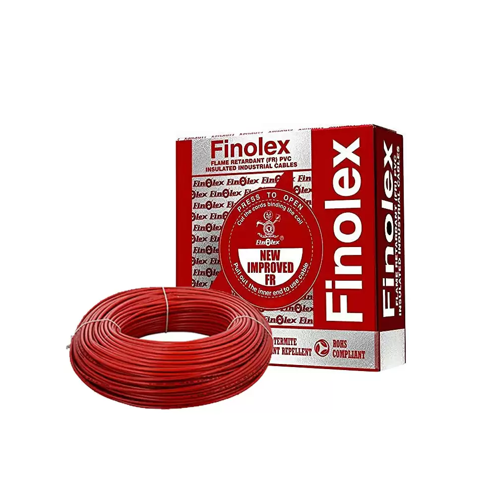 Finolex 1 Sq. mm Single Core Unsheathed FR PVC Insulated Electric Wire, 100 Meter - Red