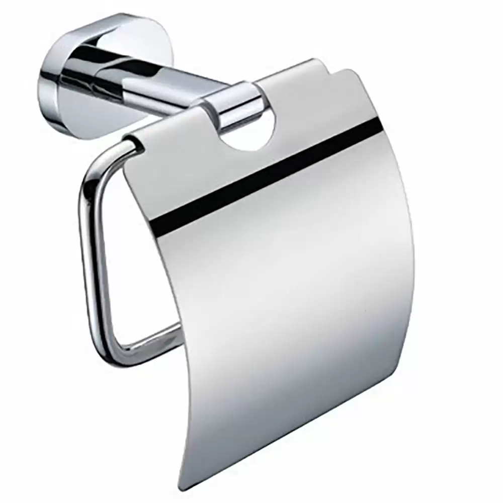 Hafele 580.34.340 Caesary Black Series 147 mm Toilet Paper holder With Cover- Chrome Finish