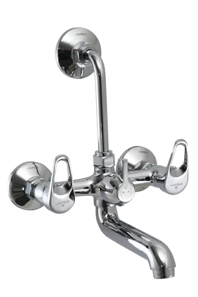 Hafele 589.48.062 Smart Series Two Handle Wall Mixer With L Bend- Chrome Finish