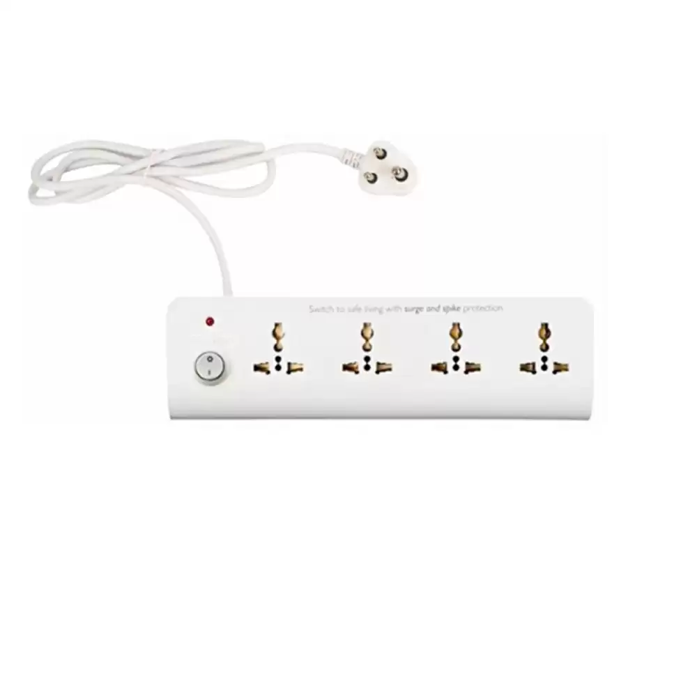 EcoLink 6 Amp Spike & Surge Guard 4 Way Extension Board, White - 913713885301