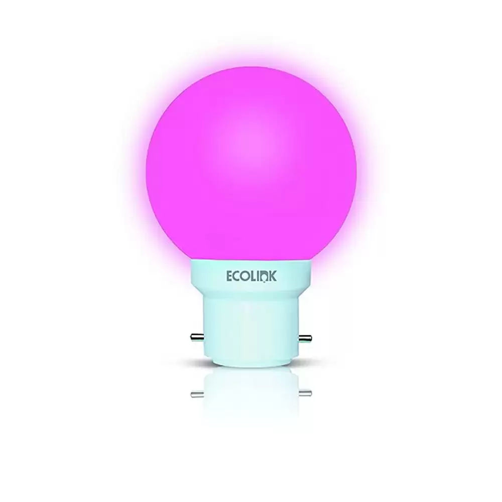 EcoLink NeoGlow 0.5 Watt B22 Base LED Bulb, Pink - 929000253654