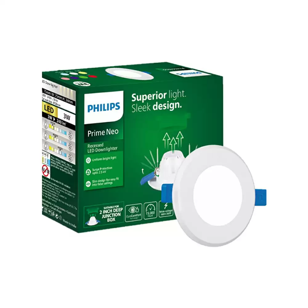 Philips Prime Neo 3 Watt LED Downlighter, Natural White - 929003530001